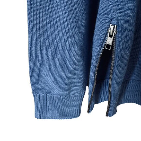 W By Worth Silk Cotton Sweater Sz M Crew Neck Side Zippers Classic Quiet Luxury - Picture 7 of 16